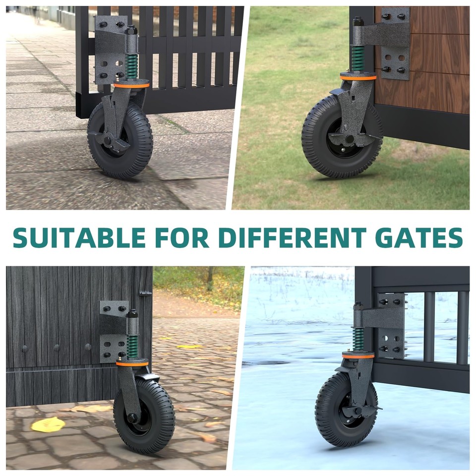 Gate Wheels for Metal Tube Gate,8 Inch Gate Wheel,600lb Capacity Heavy