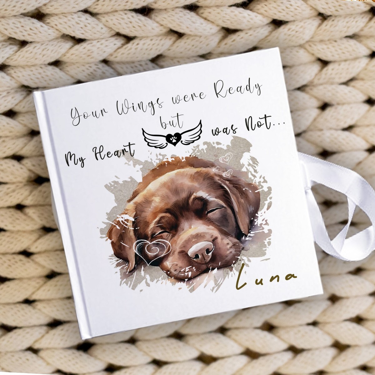 Memory Book Personalized Dog Photo Album Personalised Dog Remembrance Book Photo Frame Solid Oak Wood Gift