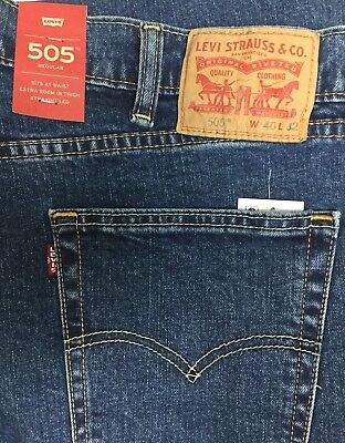 Levi&#039;s 505 Straight Cut Regular 5 Pocket Denim Blue Jeans | eBay