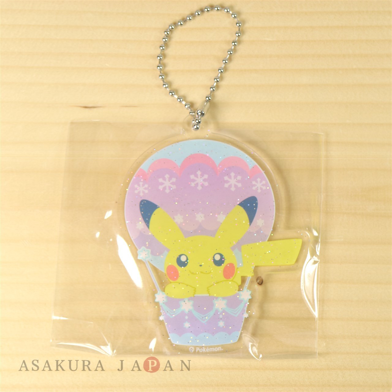Pokemon Center CHRISTMAS Snowseason Acrylic Charm #3 Pikachu Keychain