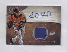 2014 Bowman Inception Eduardo Rodriguez AUTO Autograph Jersey Rc Boston Red Sox