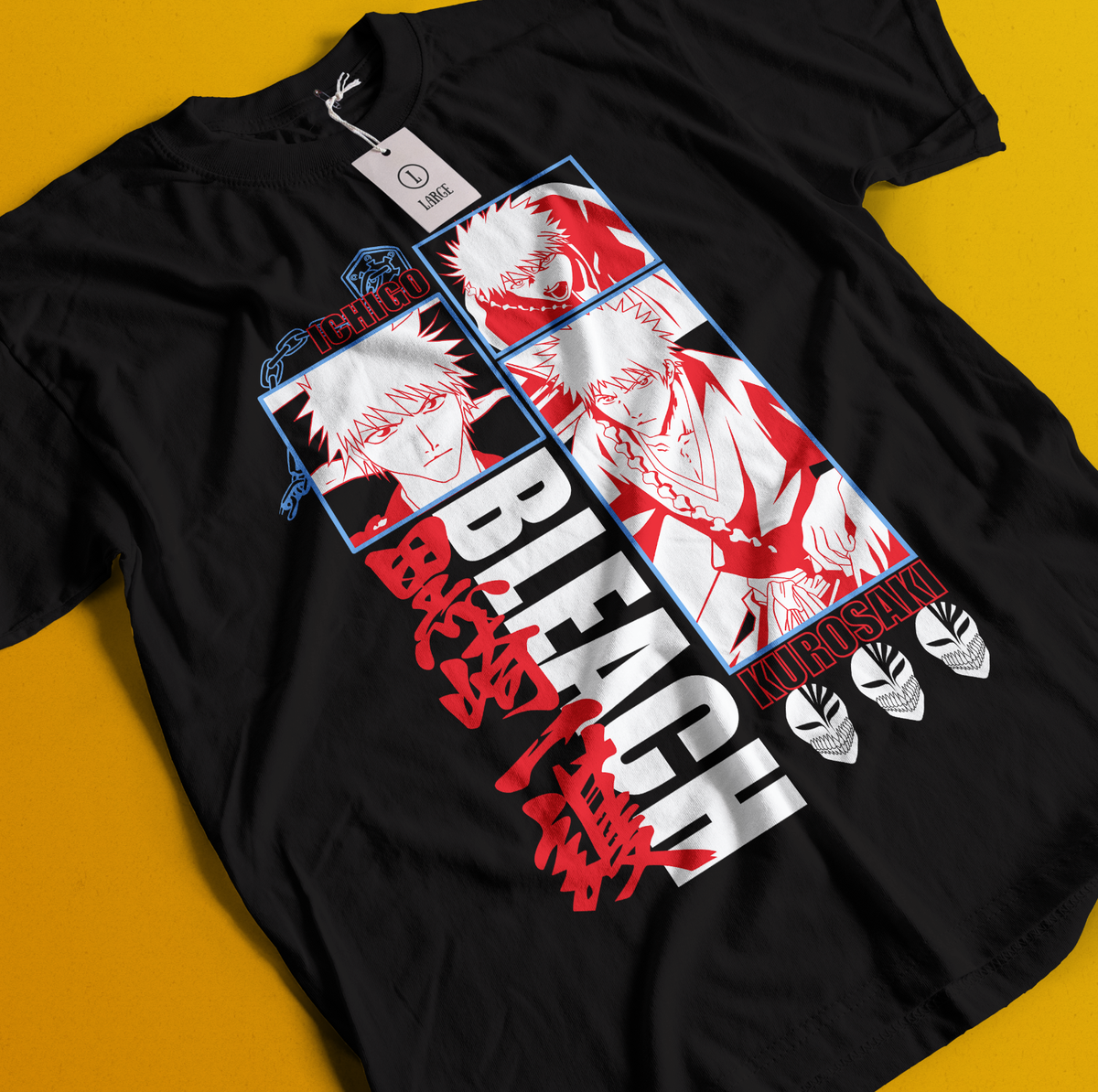 『希少』BLEACH アニメTシャツ Bleach Anime Tshirt Ichigo Bankai T-Shirt Aizen Yhwach Tee Zaraki