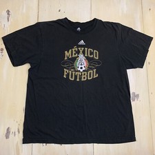 MEXICO FUTBOL  - Vtg 90s-Y2K Adidas Black National Team Soccer T-Shirt, Mens XL