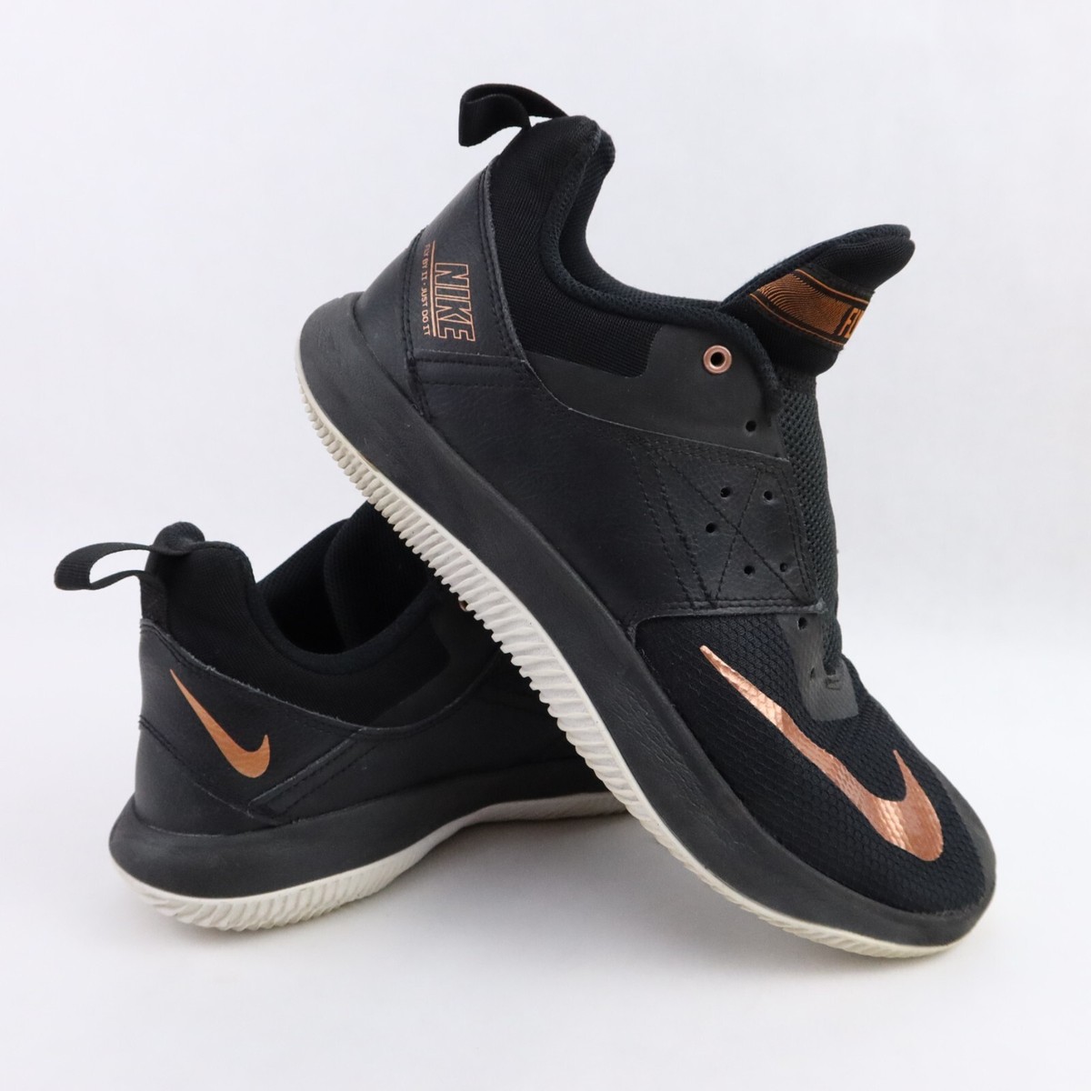 Nike Fly By II Basketball Shoes Men's 9 Black Metallic Gold White