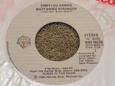 EMMYLOU HARRIS Wayfaring Stranger / Green Pastures 7" 45 EX Canada press