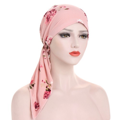 Head Floral Wrap Scarf Women Stretch Turban Muslim Cap Hijab Hat Loss Hair Chemo - Picture 15 of 30