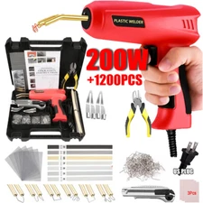200W Welder Gun Hot Stapler Car Bumper Fender Plastic Repair Kit 1200 Staples US