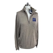 Croft  Barrow Quarter Zip Mockneck Sweater Light Glade Tan Men's Large Pullover