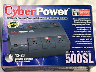 Open Box CyberPower 500SL UPS Battery Backup 500VA/275W 6 Outlets 585J Surge