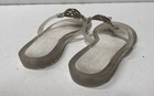 Coach Natalya Clear Jelly Thong Sandals Silver Medallion Flip Flops Size 5 — photo 5