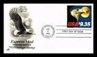 DR JIM STAMPS US COVER EXPRESS MAIL $9.35 EAGLE MOON FIRST DAY ISSUE