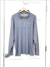 Columbia 1/4 Zip Pullover Men  s Size XL Blue Sweater Preppy Knit Outerwear Logo