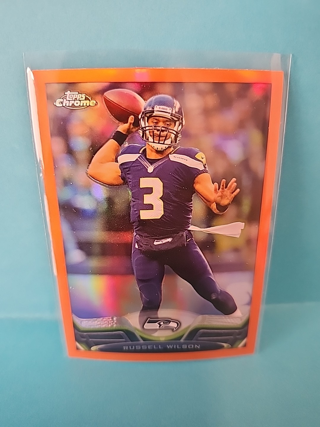 2013 Topps Chrome - Russell Wilson #175 Orange Refractor Seattle Seahawks