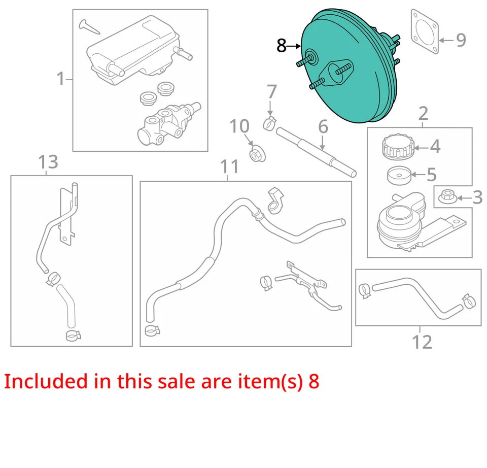 Power Brake Booster Fits 11-14 MAZDA 2 1363262 Foto 2 de 3