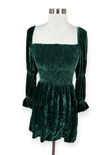 Reformation Albi Velvet Dress Forest Holiday Regency Whimsigoth Silk Blend S