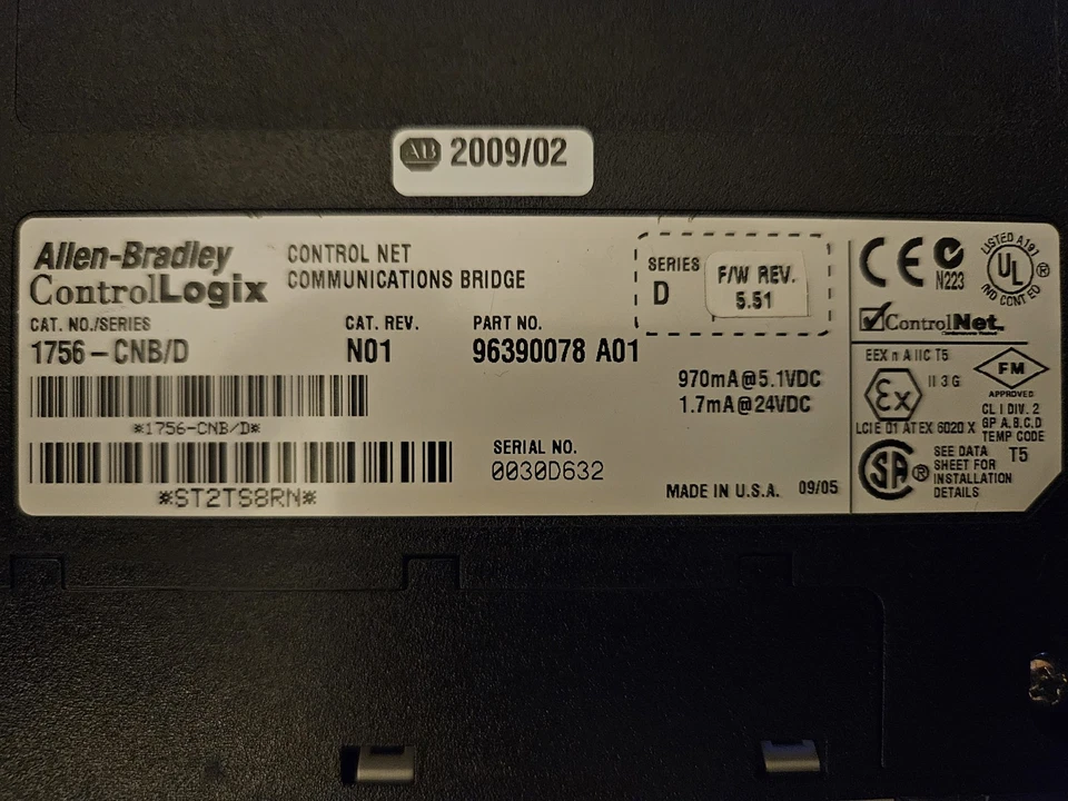 Allen Bradley Control logix  1756-CNB - Image 2 of 2