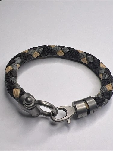Omega M 007 Braided Cord Sailing Bracelet No 418614 Titanium Clasp w/ Box