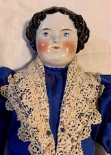 Lot#28 - 18 Inch Porcelain Victorian China Head Clothed Doll German