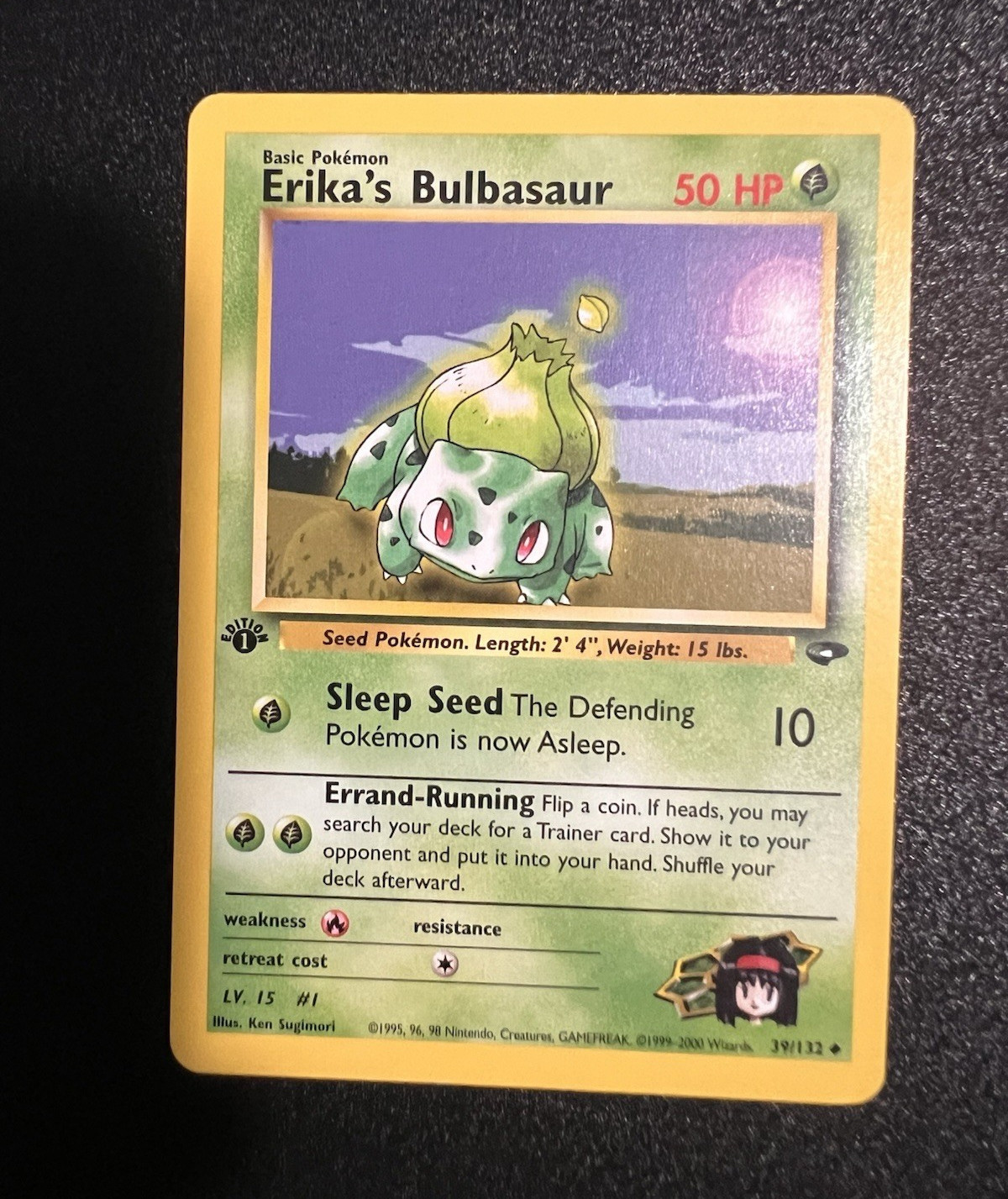 Wizards Pokemon TCG Gym Challenge Erika's Bulbasaur 39/132 1st Ed 2000 Eng 50 HP