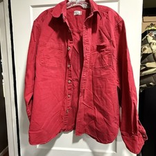 Vintage 90s Levi  s Loose Fit Metal Button Up Red Shirt Men Pockets Workwear L