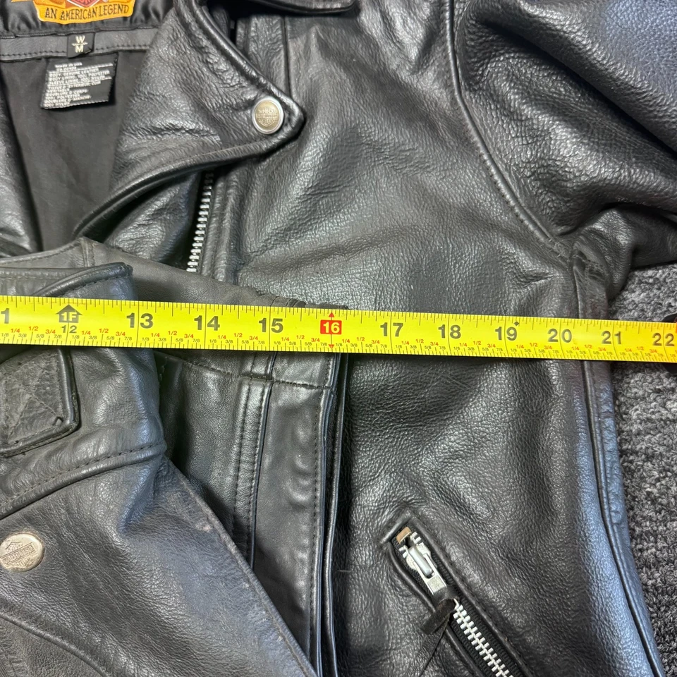 Conjunto de chaqueta, gorras y chaleco de moto de cuero Harley Davidson vintage para mujer talla M Foto 3 de 4