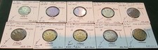 LOT OF 10 GREAT BRITAIN THREE PENCE COINS 1937-1946