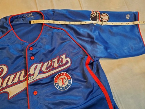 Camiseta deportiva de béisbol Texas Rangers azul roja serie True Fan bordada MLB para hombre XL - Imagen 10 de 11