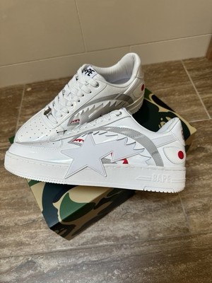 Size 12 - A Bathing Ape Bapesta OS Shark White