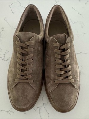 Vince Fulton Flint Suede Low Top Sneakers Men s 11.5 Taupe Brown Lace Up Casual