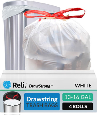 Tall Kitchen Drawstring Trash Bags 13 Gallon | 500 Count Bulk | Kitchen Garbage