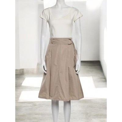 AKRIS PUNTO Mixed Media Dress Size 6 Snap Pockets Bubble Hem Utility Avant Garde