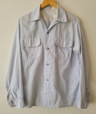 1950s Vintage Blue Fleck Shirt Medium Rockabilly VLV Pink Yellow White Atomic