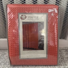 Victoria Classics Orange Waffle Weave Shower Curtain  72” x 72”  New!