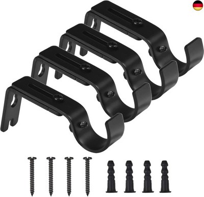 HQdeal Halterung Gardinenstange 4 Stück Gardinenstangenhalter Vorhangstangen 