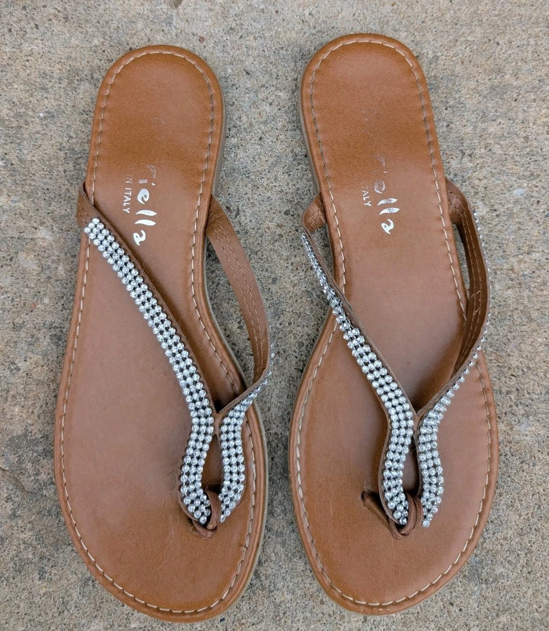 ECCO Mariella sandali infradito strass donna taglia 8 5? Made In Italy