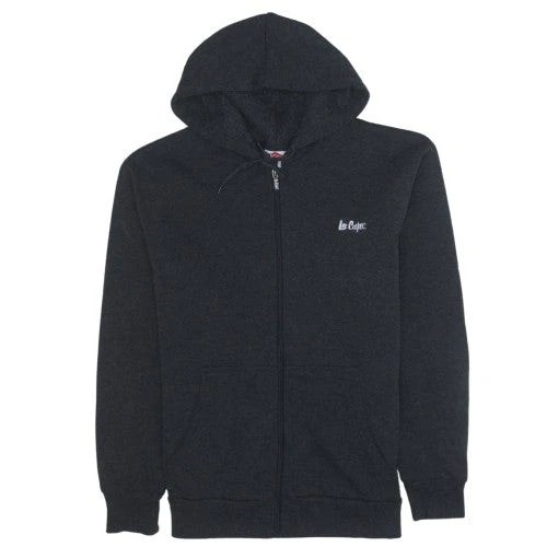 Sudadera con Capucha Lee Cooper Para Hombre Cremallera Completa Talla M Negra Manga Larga Logo
