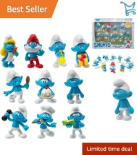 Smurfs 40th Anniversary 10 Pack Collectible Figures Set Classic 2-Inch