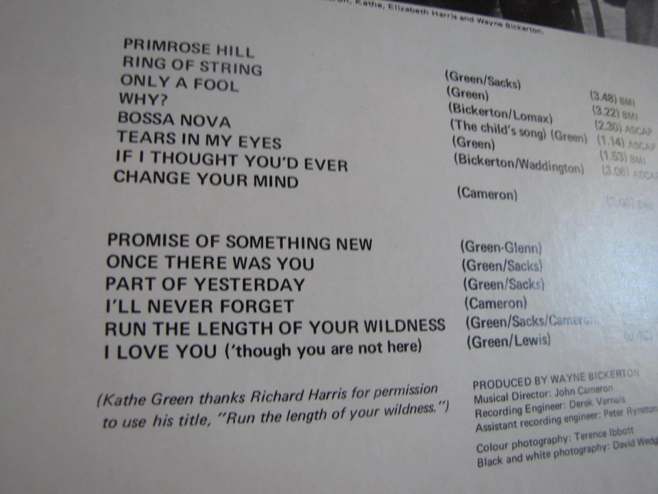 Mint Kathe Green RUN THE LENGTH OF YOUR WILDNESS 1969 Deram 18026 masterpiece - Image 3 of 4