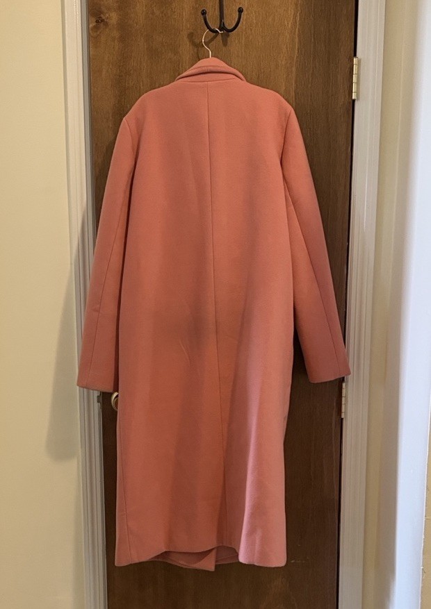 Pink Double-Breasted Collared Button Long Women's… - image 2