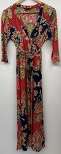 Mlle Gabrielle Wrap Belted Dress Med Tropical Slinky Midi Modest Wedding Beach