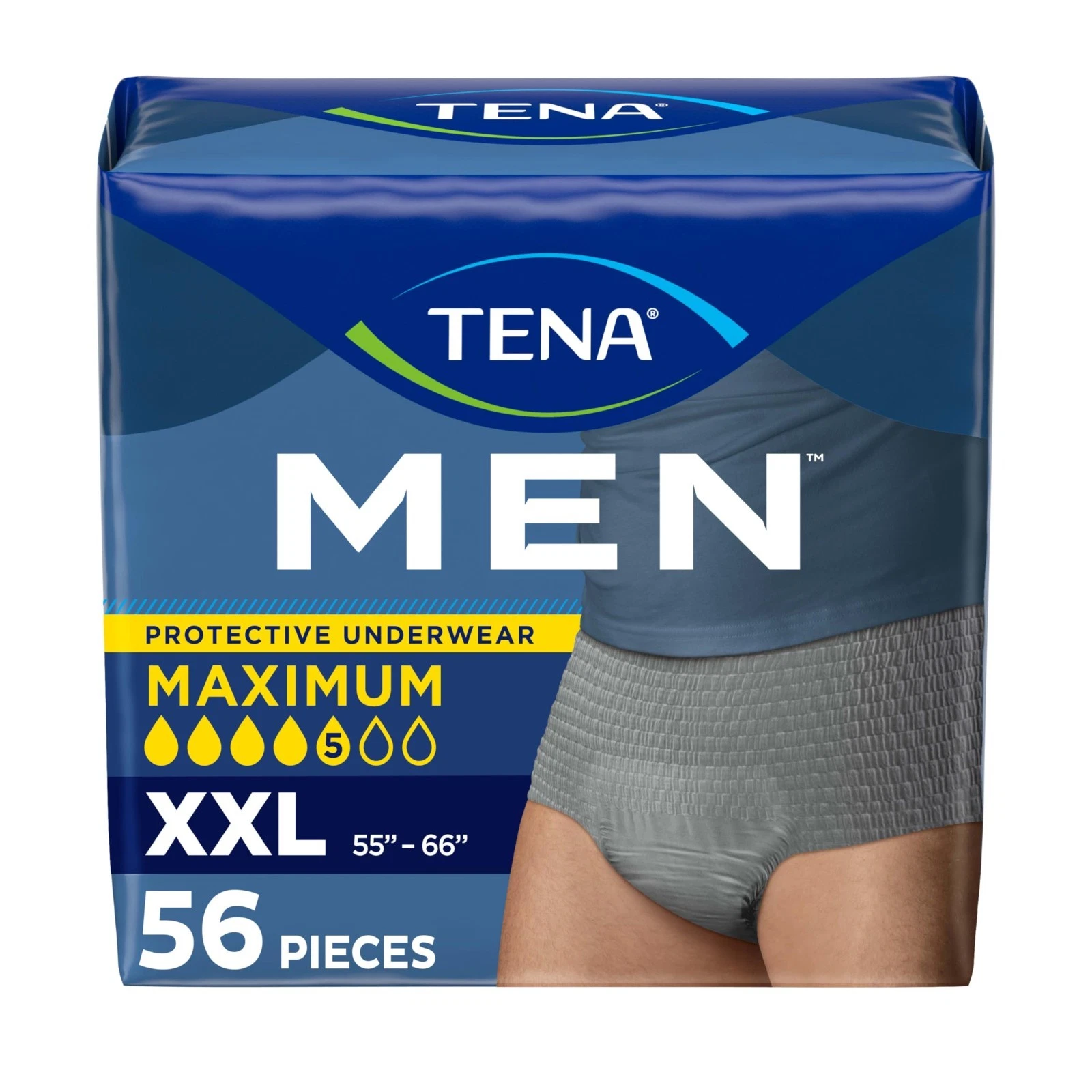 56 Count Maximum Absorbency Men Incontinence Adult Diapers 2XL (Waist 55"x66")