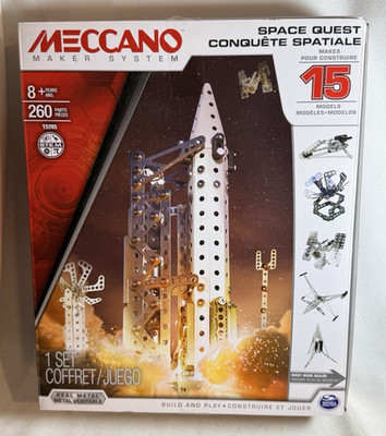 Meccano Maker System Space Quest Set, 15 Model Building Set, 260 Pieces 8+ 15205