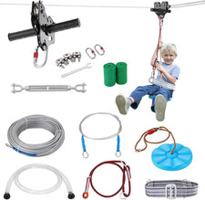 Zip Line Kits for Backyard 60Ft Zip Line Kit for Kids and Adult up to 330 Lb, In