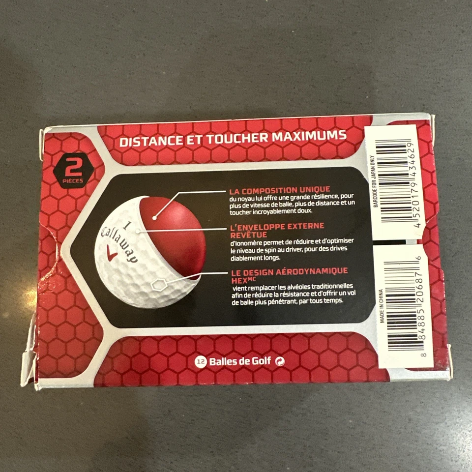 Callaway HX Diablo Tour Golf 12 Balls Total 4 Sleeves NEW Dozen White - Image 3 of 3