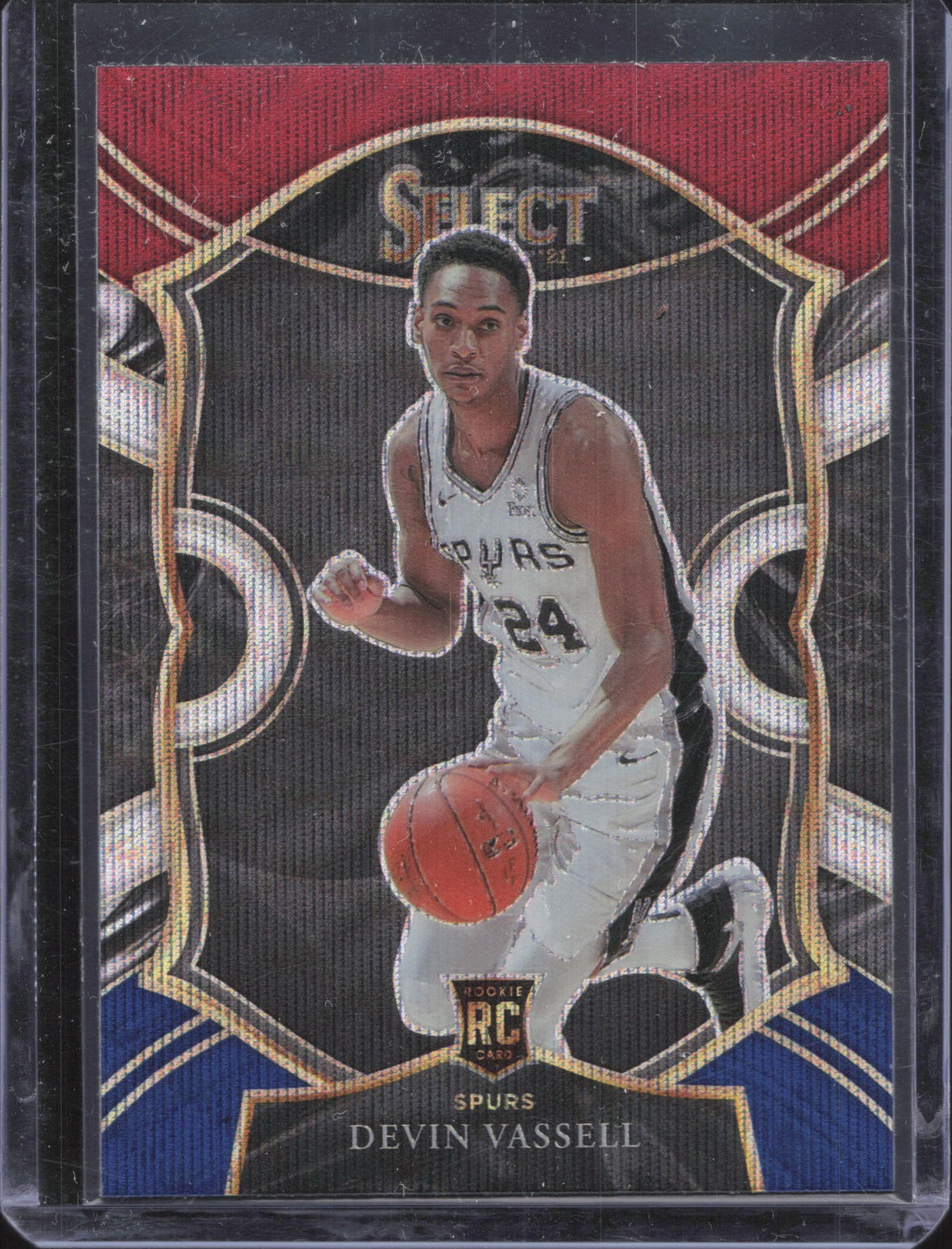 2020-21 Panini Select #71 Devin Vassell Tri-Color Prizms