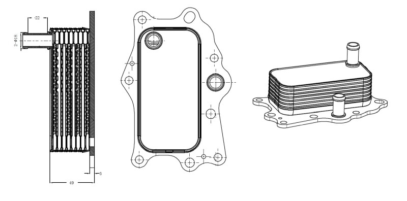NRF 31818 Oil Cooler, engine oil for CHEVROLET,OPEL,VAUXHALL