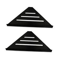 Corner Shower Caddy Organizer for Bathroom - 2 Pack Stainless Steel Mate Black