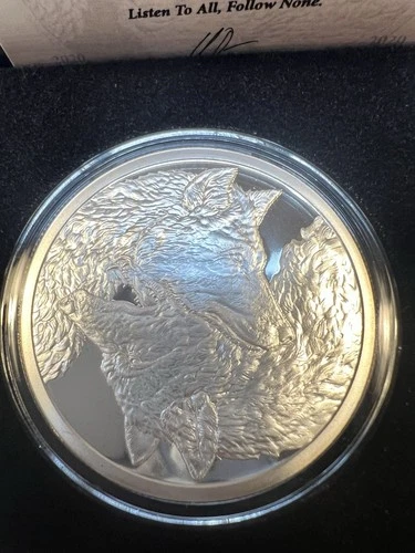 Silver Shield Proof 2020 Two Wolves Proof Eternal Wisdom #5 w/ Box, COA