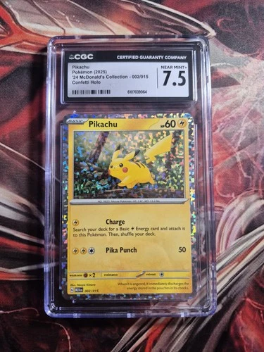 2025 Pokémon McDonald's Collection Confetti Holo #002/015 Pikachu CGC 7.5 NM+
