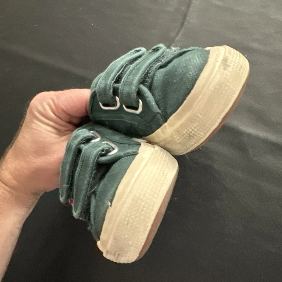 Superga Doble Gancho y Lazo Correa Lona Zapatos Tenis Talla 11 Niños Verde Foto 3 de 4